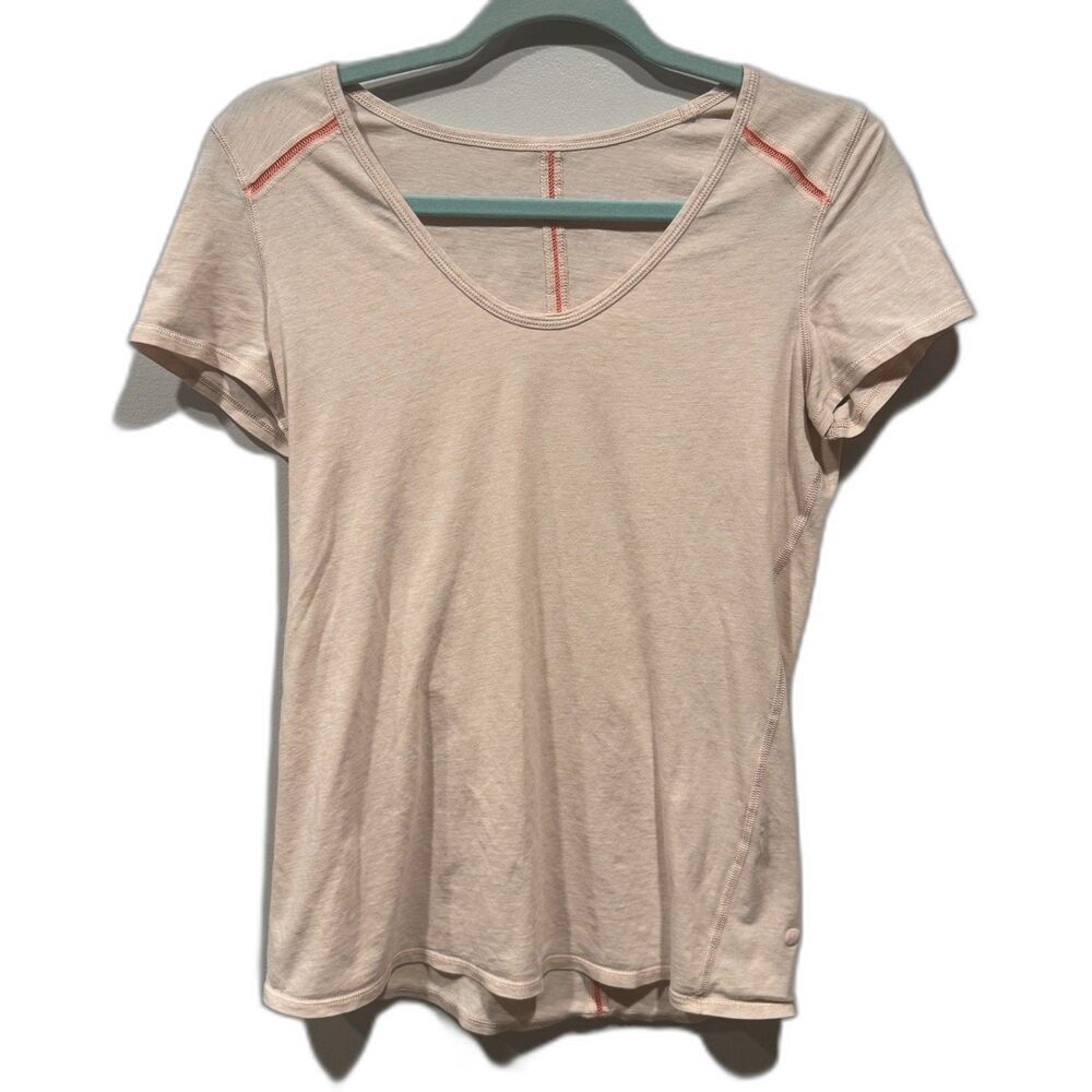 Lululemon Superb Short Sleeve Tee Women sz 8 Shirt Blush Pink Top Athleisure